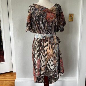 AllSaints Spitalfields Silk Abstract Print Dress – US 4